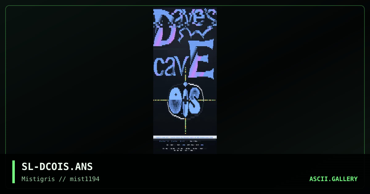 Dave's Cave OiS Logo ANSi, by surreal logic, 1994