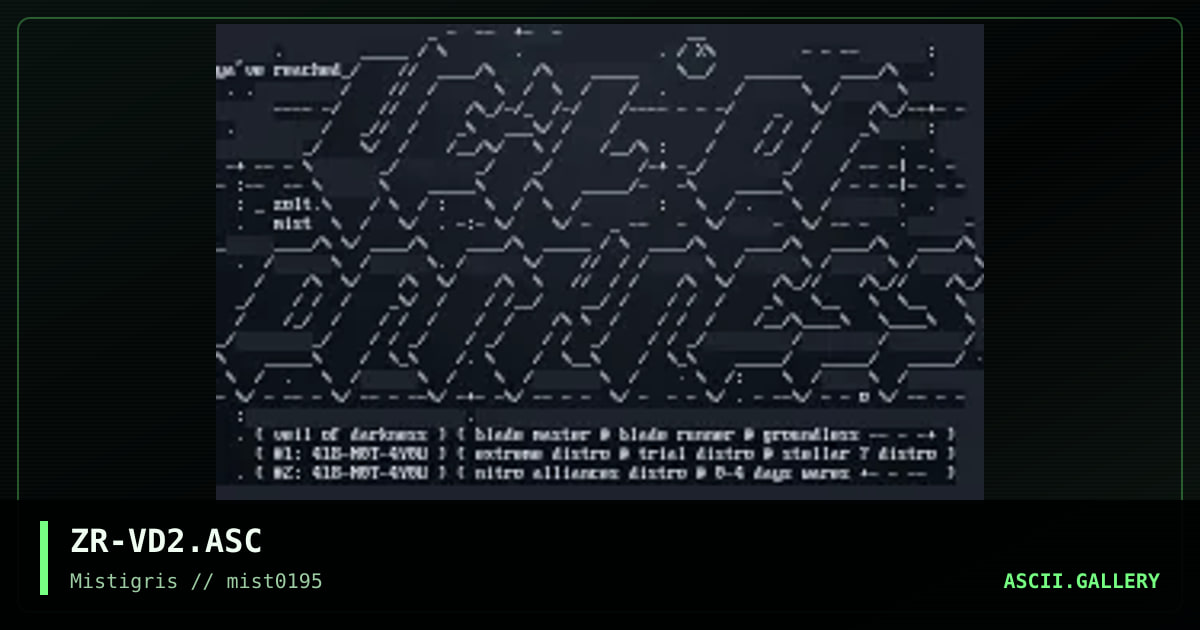 Veil of Darkness ascii, by zoltar, 1995
