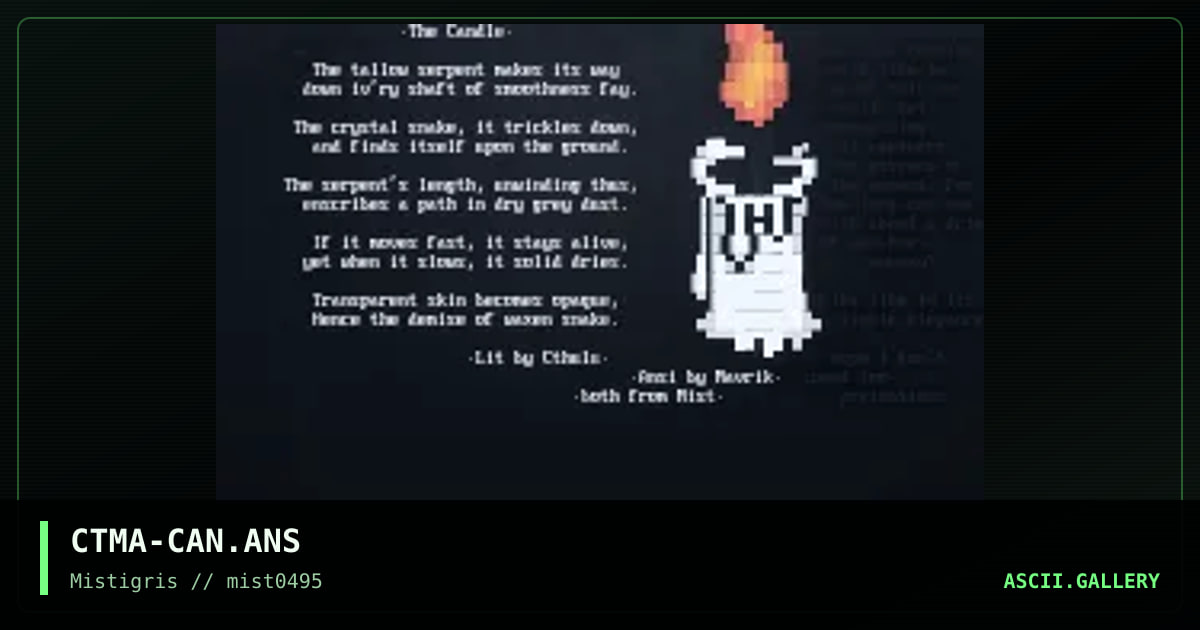 The Candle, by cthulu, mavrik, 1995