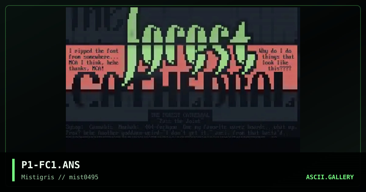 The Forest Cathedral, by prisoner number one, 1995