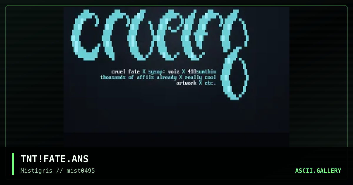 Cruel Fate, by the naughty tycoon, 1995