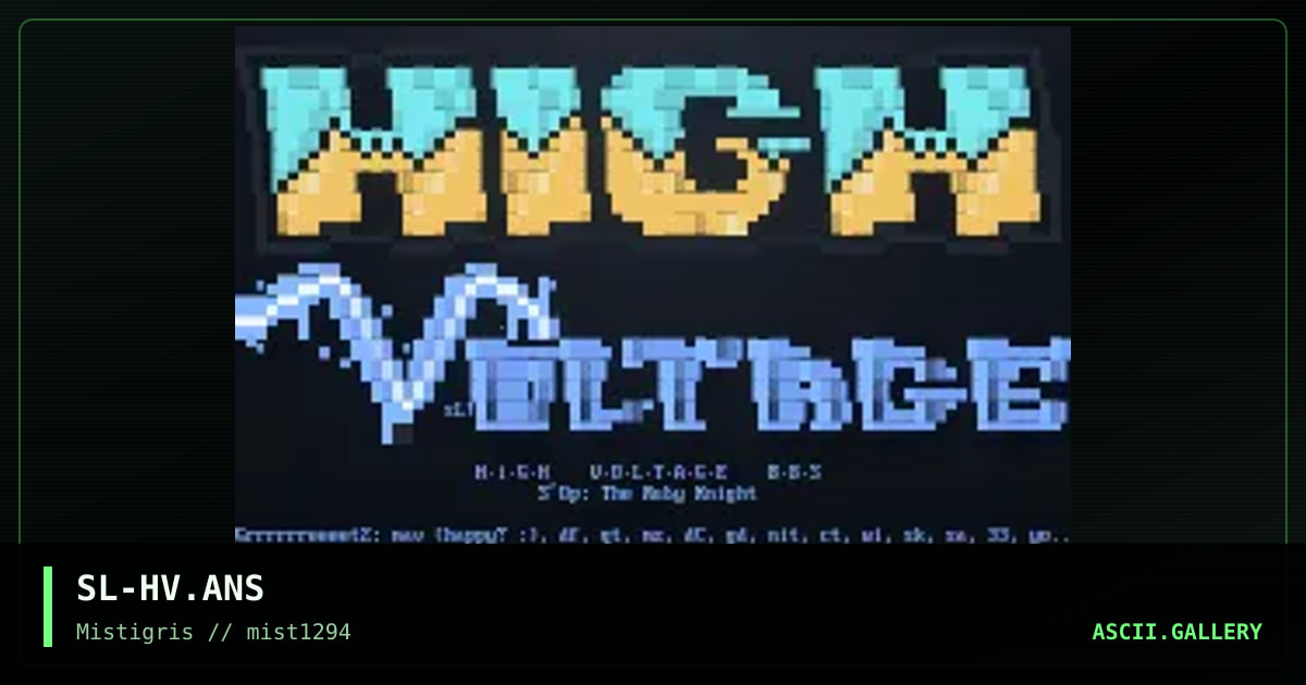HiGH Voltage BBS Logo, by surreal logic, 1994