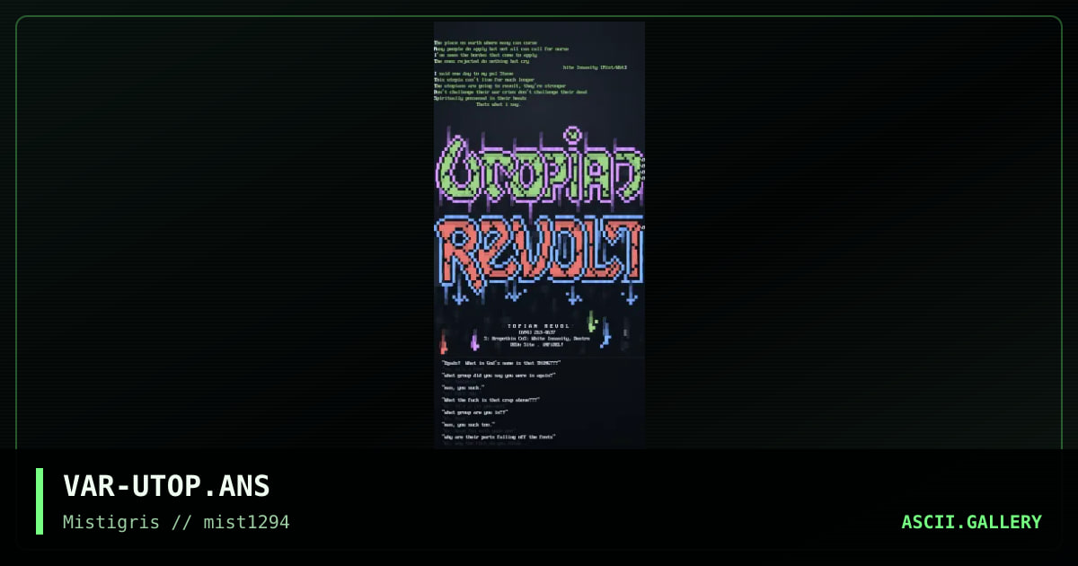 Utopian Revolt, by white insanity, ts, 1994