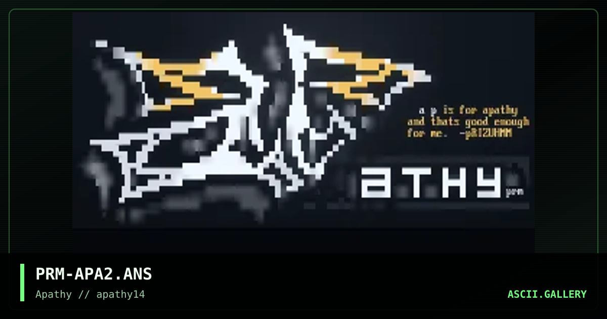 Apathy promo, by prizm, 1996