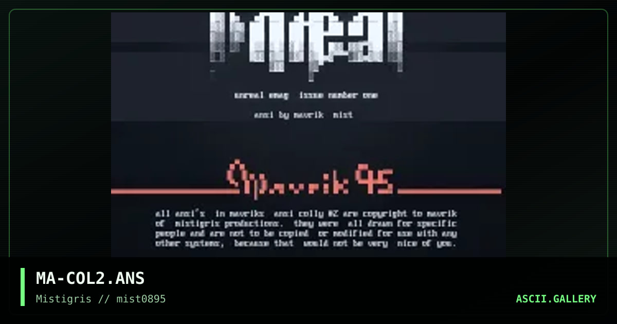 Mavriks Ansi Colly #2, by mavrik, 1995