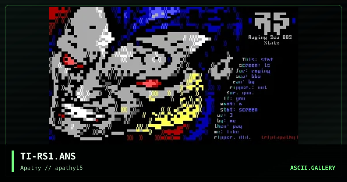 Raging Sea screen, by trip, 1996