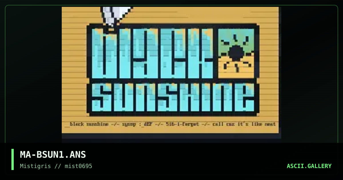 Black Sunshine, by mavrik, 1995