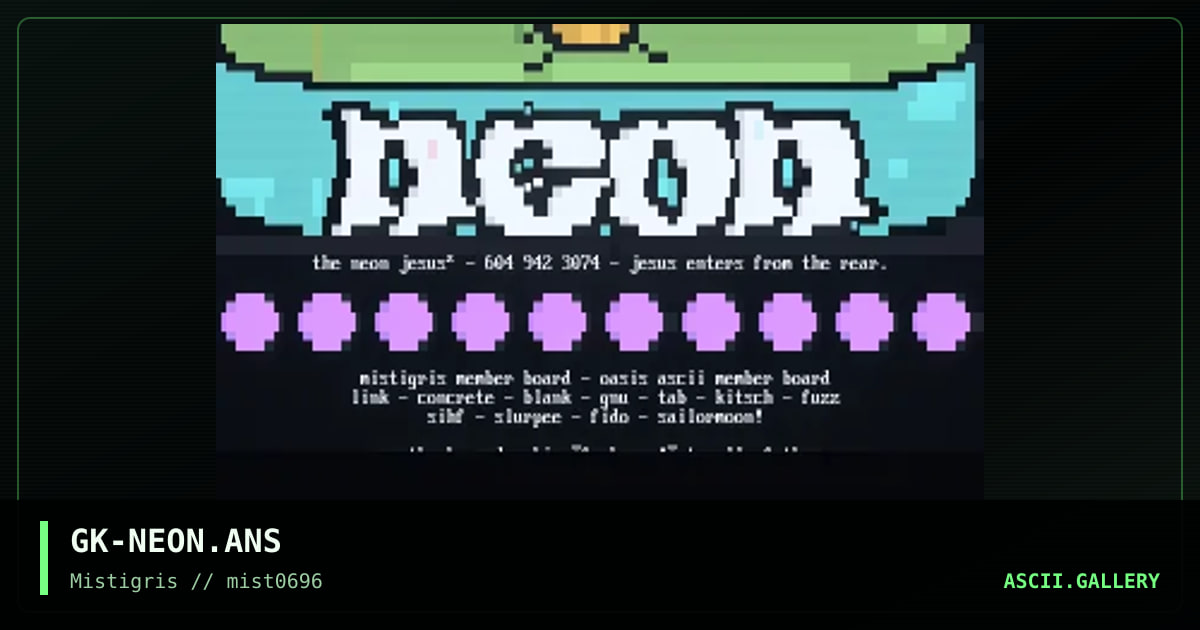 The Neon Jesus, by genocide kitten, 1996