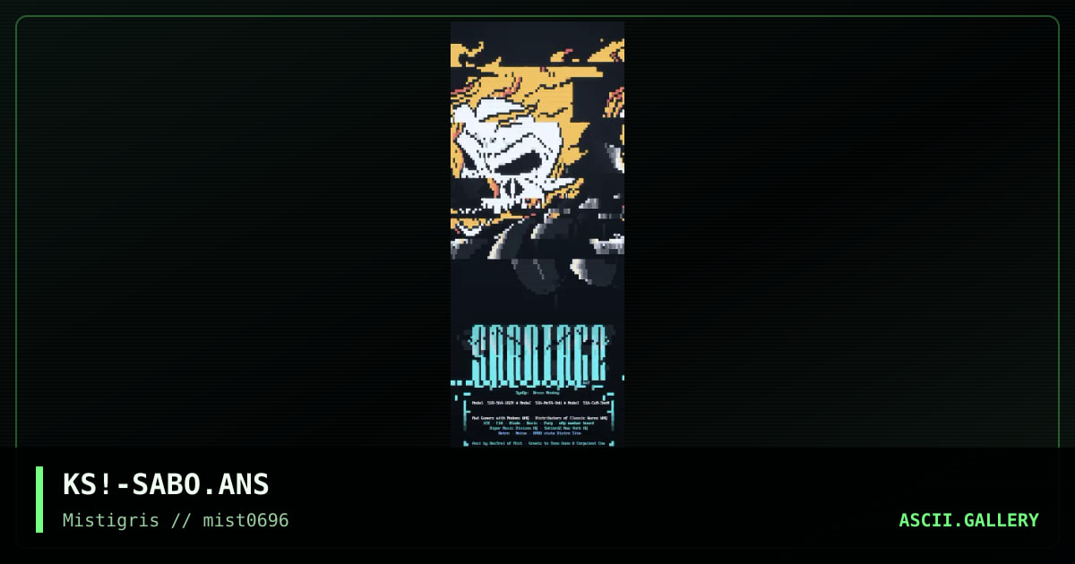 Sabotage, by kestrel, 1996