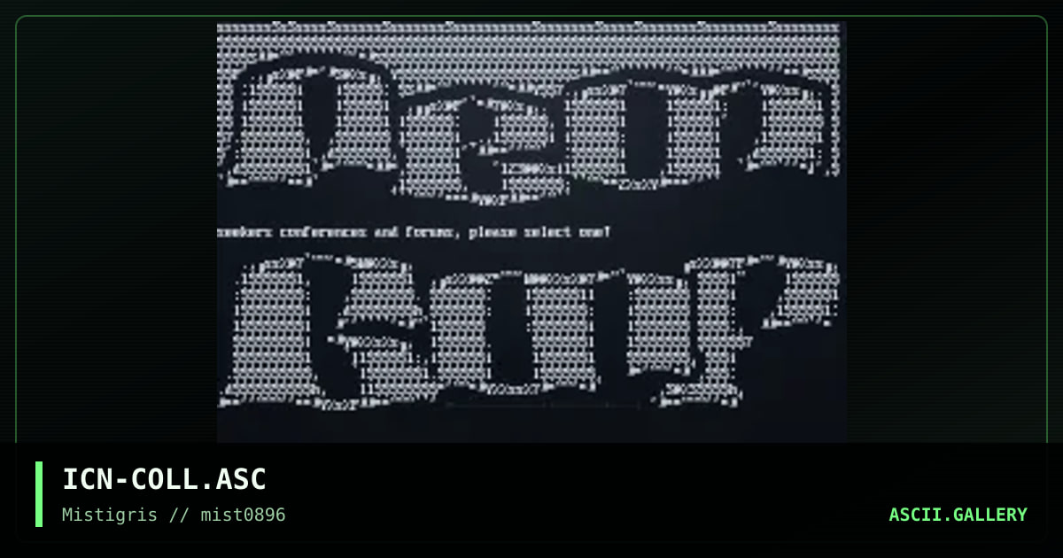 unshaded ASCII colly, by the iconoclast, 1996