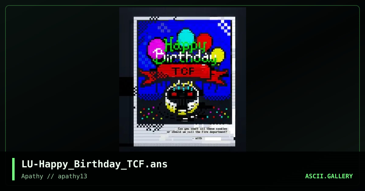 happy birthday tcf, by enzo, 2015