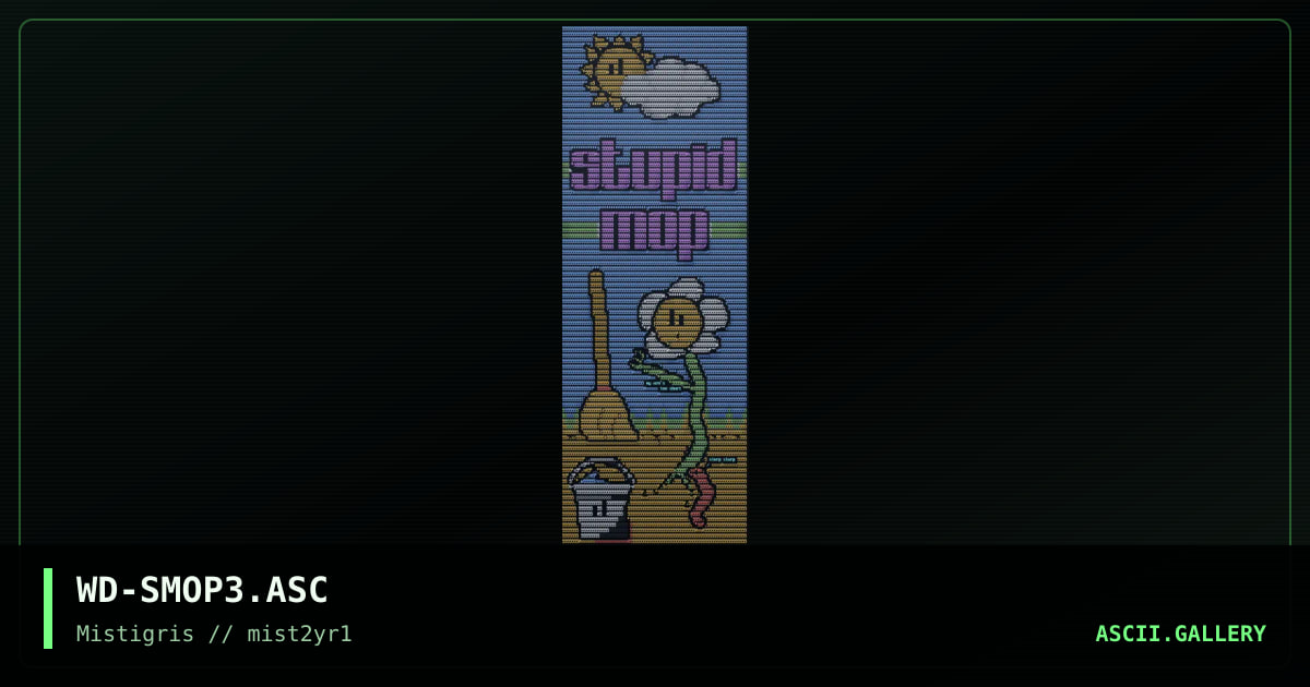 stupidmop - my first big ascii, by weird, 1996