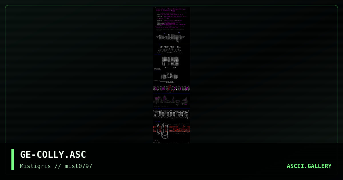 Asskey coll-ee, by genocide-mistigris, 1997