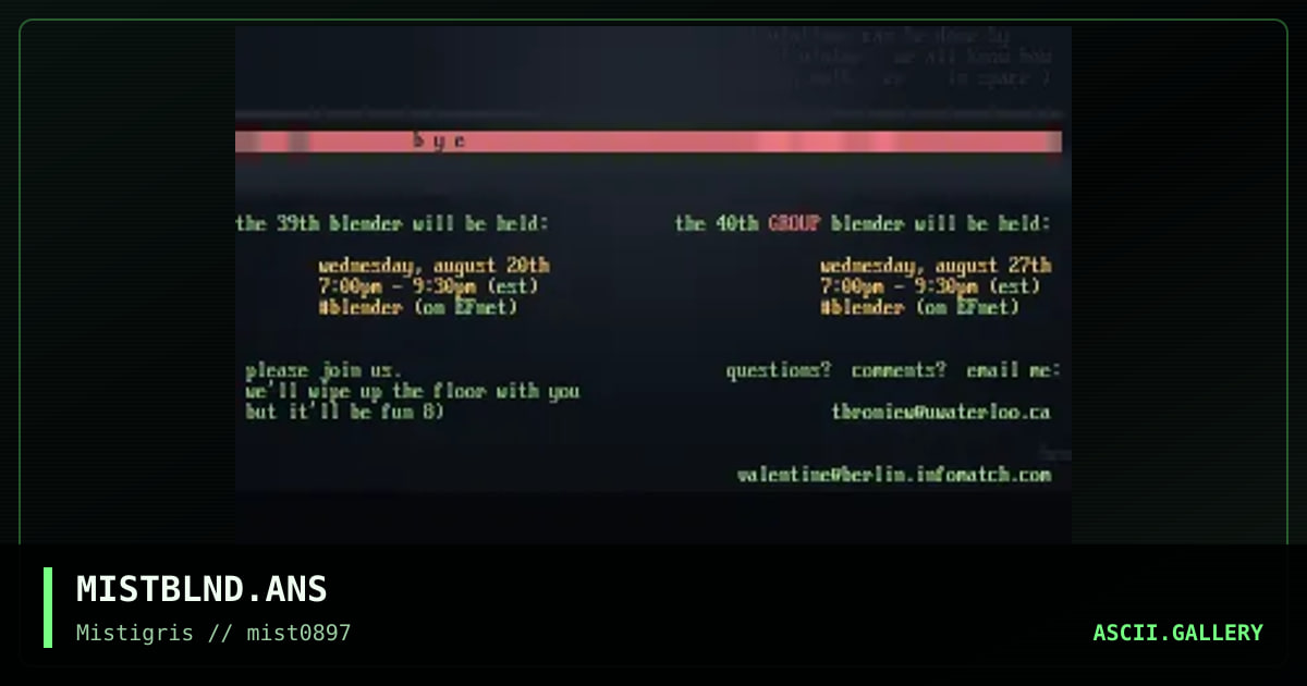 Mistigris and the Blender, by cthulu, hennifer, 1997