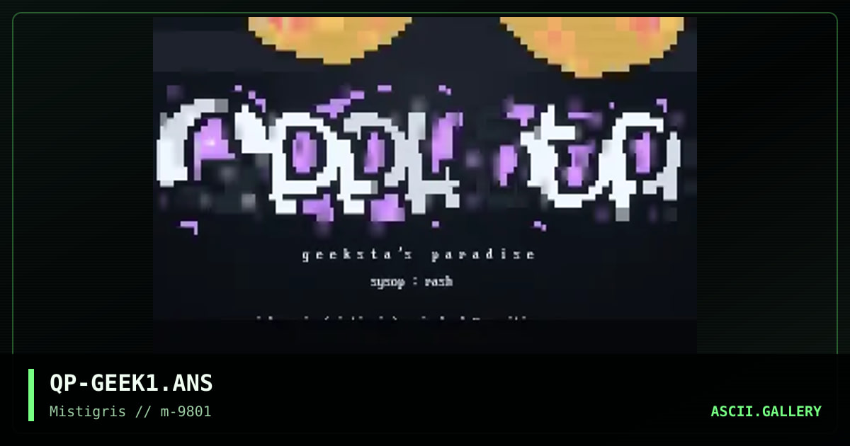 geeksta's paradise, by quip, 1998