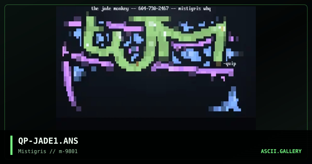 the jade monkey, by quip, 1998