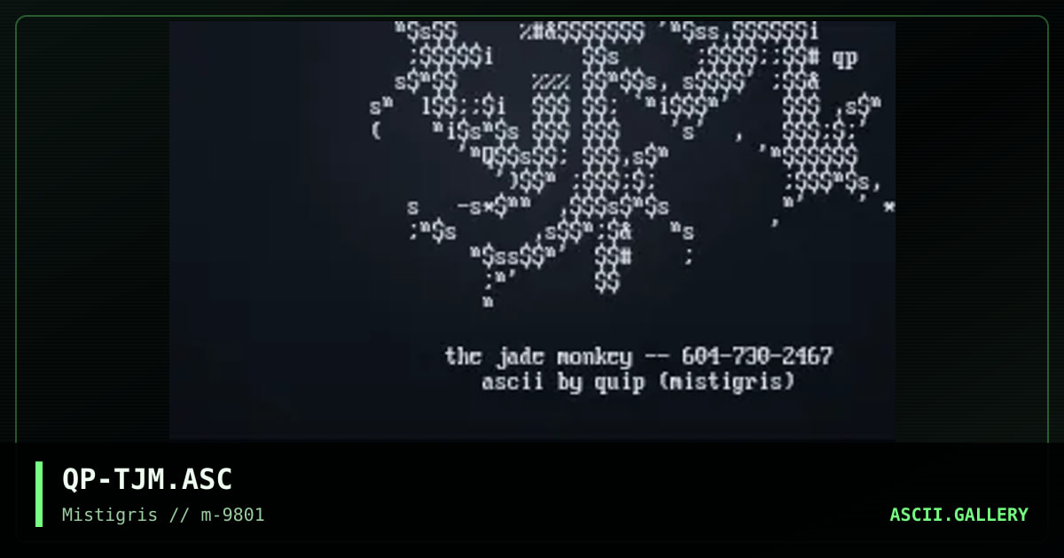 The Jade Monkey, by quip, 1998