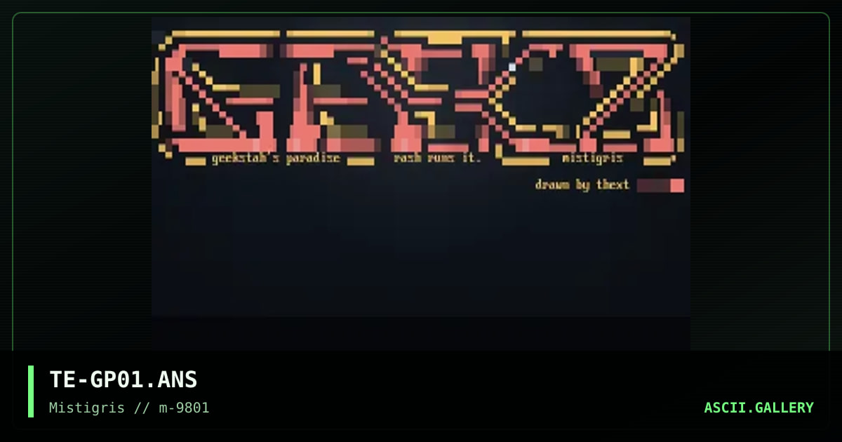 Geeksta's Paradise, by thext, 1998
