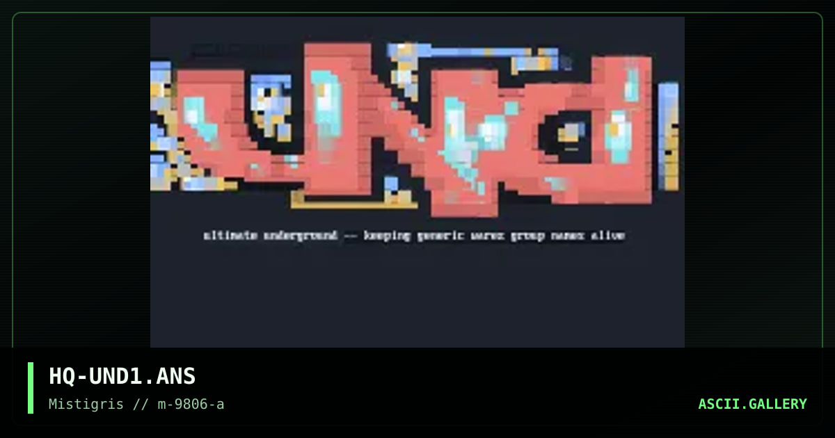 Ultimate Underground, by haquisaq, 1998