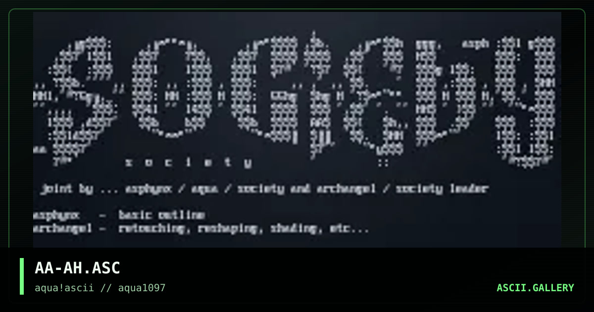 asph & arcangel joint 'society', by asphynx, archangel, 1997