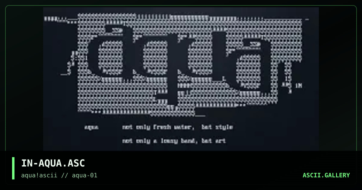aqua promo, by insert, 1997