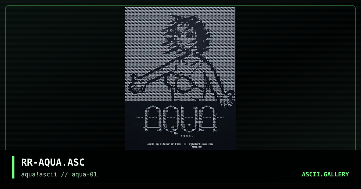 aqua promo, by riddler, 1997