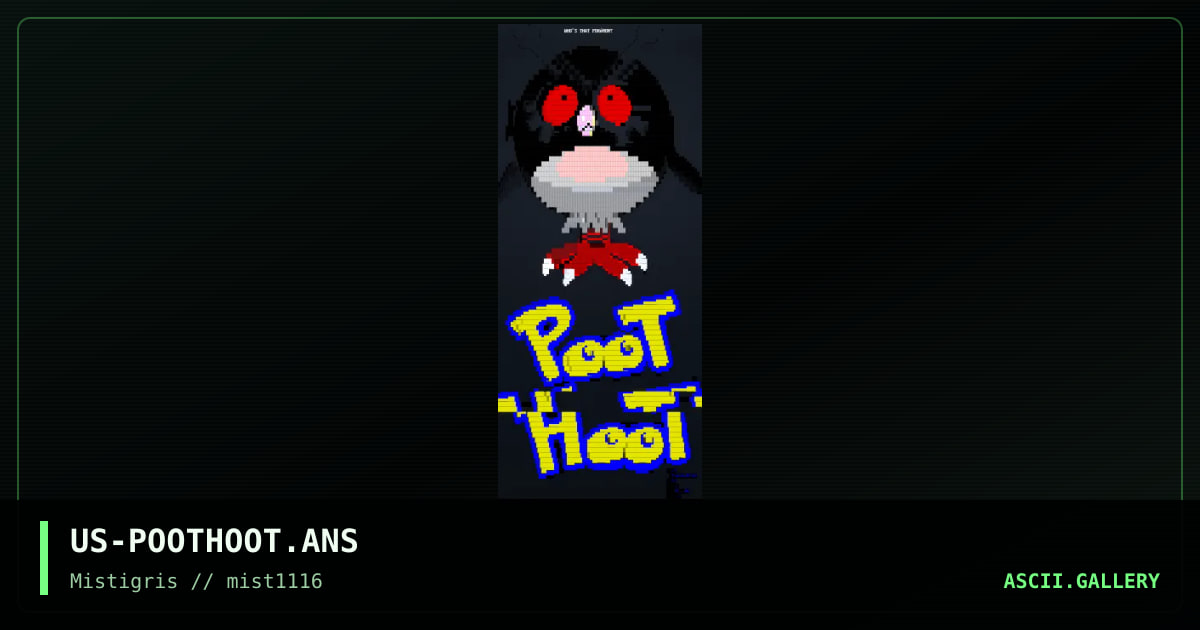 Poot Hoot, by sassafras, lda, 2016