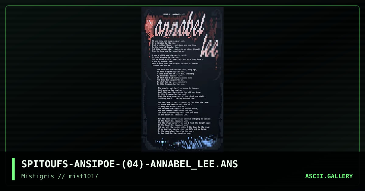 Poem 2 - Annabel Lee, by spitoufs, 2017