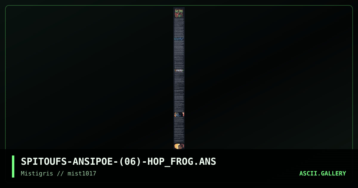 Story 1 - Hop Frog, by spitoufs, 2017