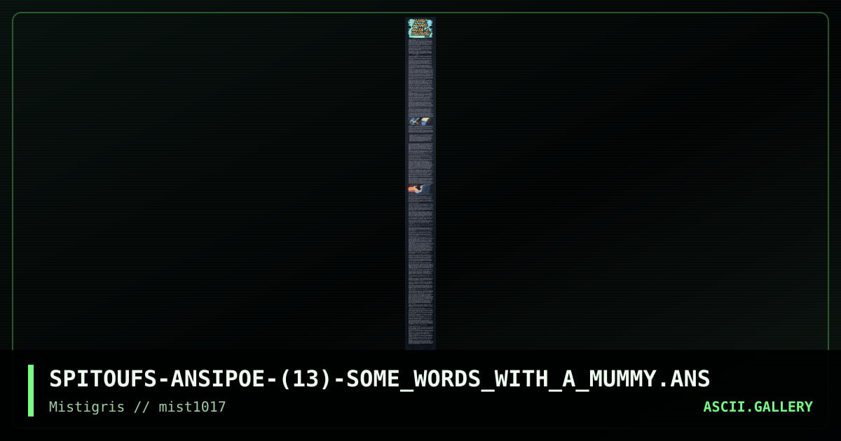 Story 6 - Some Words With A Mummy, by spitoufs, 2017