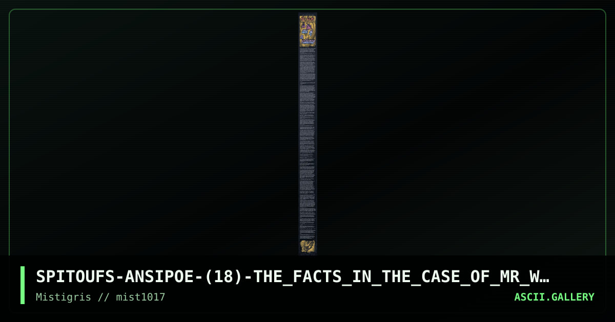 Story 8 - The Facts in the Case of, by spitoufs, 2017