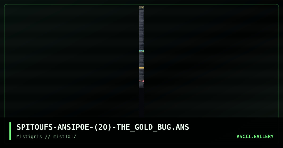 Story 10 - the Gold Bug, by spitoufs, 2017