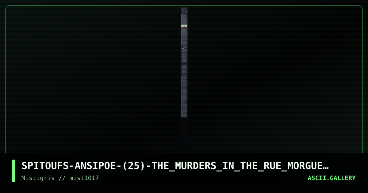 Story 14 - the Murders in the Rue M, by spitoufs, 2017
