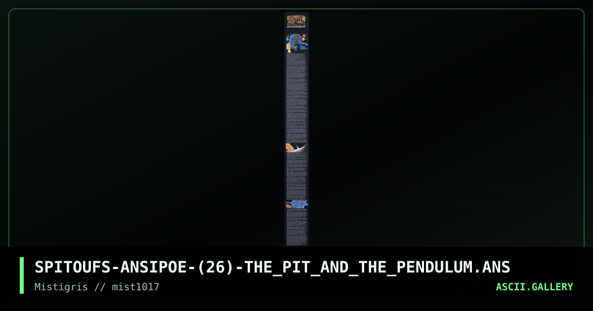 Story 15 - the Pit and the Pendulum, by spitoufs, 2017