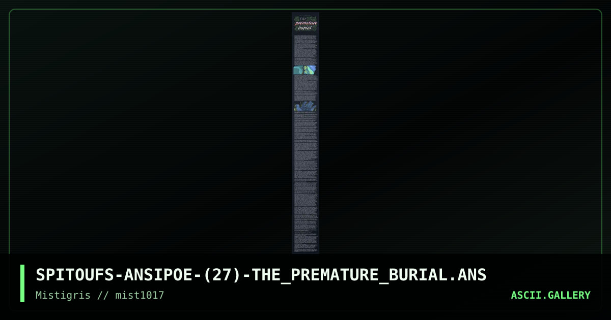 Story 16 - the Premature Burial, by spitoufs, 2017