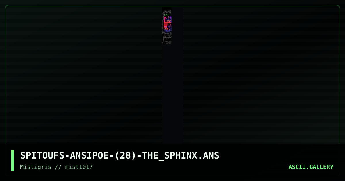 Story 17 - the Sphinx, by spitoufs, 2017