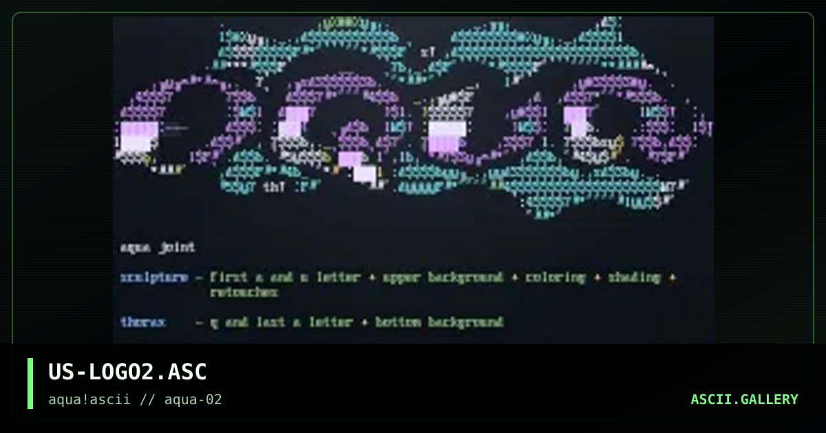 aqua!ascii, by sculpture, thorax, 1997
