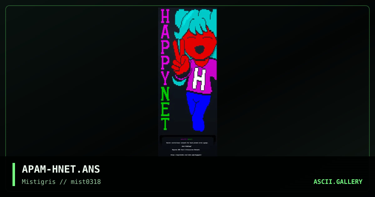 HappyNet, by apam, 2018