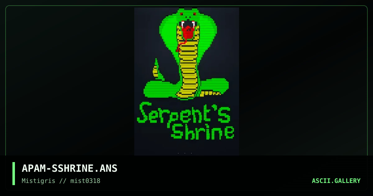 Serpent's Shrine, by apam, 2018