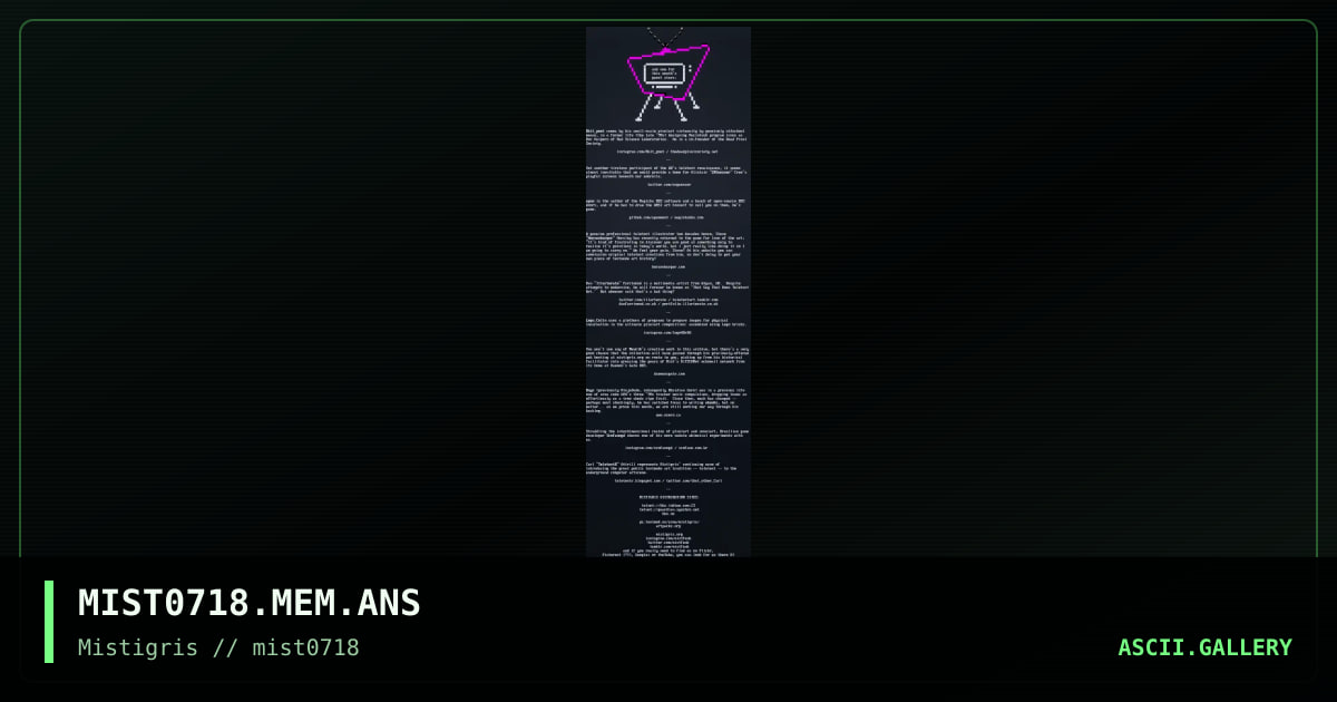 MIST0718 contributing artists, by cthulu, 2018