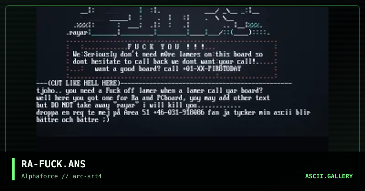 Fuck Off, by rayar, 1998