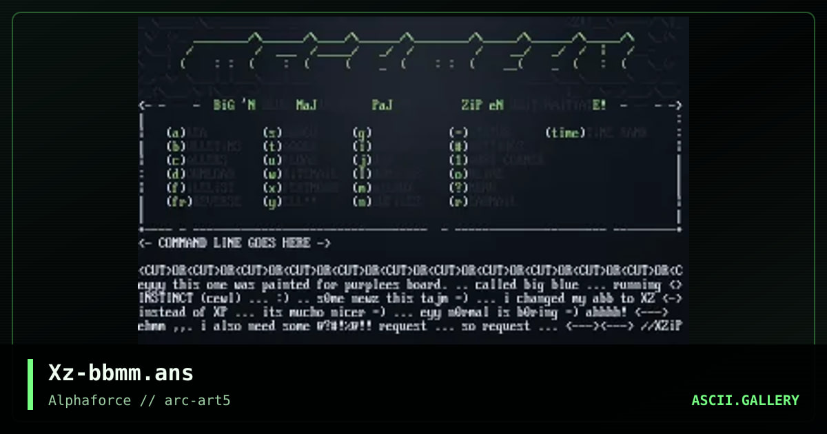 Xz-bbmm.ans, by xzip, 1998